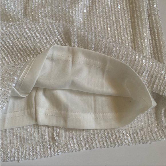 Club L London White Sequin Long Sleeve Mini Dress Size 8 - Picture 14 of 16